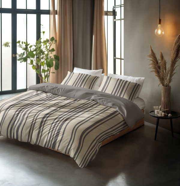 Sleeptime Linear Linen Zand 200 x 200/220 cm - Afbeelding 2
