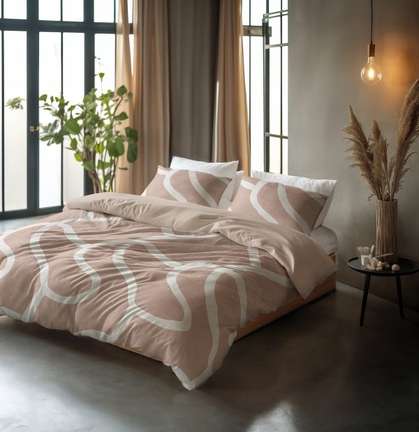 Sleeptime Clay Contours Perzikbruin 200 x 200/220 cm - Afbeelding 2