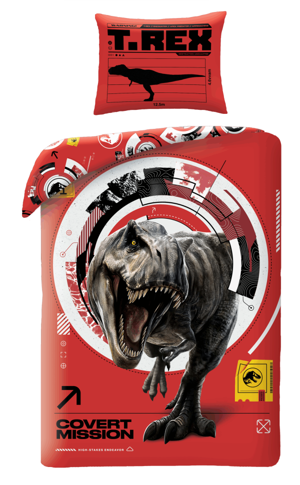 Jurassic World Dekbedovertrek rood 140 x 200 cm - polyester- 70 x 90 cm pre order - Afbeelding 4