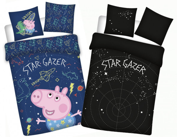 Peppa Pig Dekbedovertrek Tractor Glow in the Dark 100 x 135 Cm Katoen - Afbeelding 4