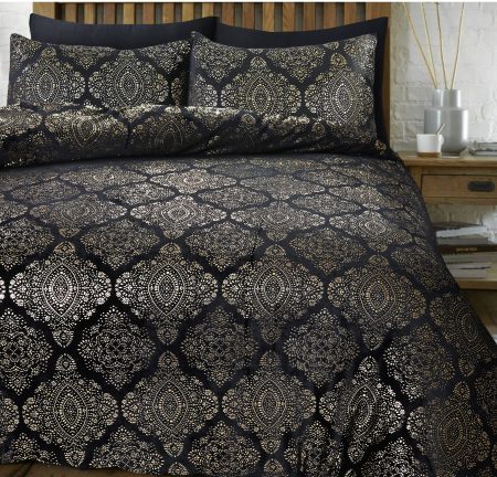 Sleeptime Glamour Flanel Art Foil Zwart 140 x 200/220 cm