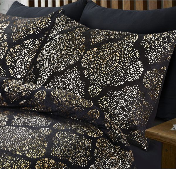 Sleeptime Glamour Flanel Art Foil Zwart 240 x 200/220 cm - Afbeelding 3
