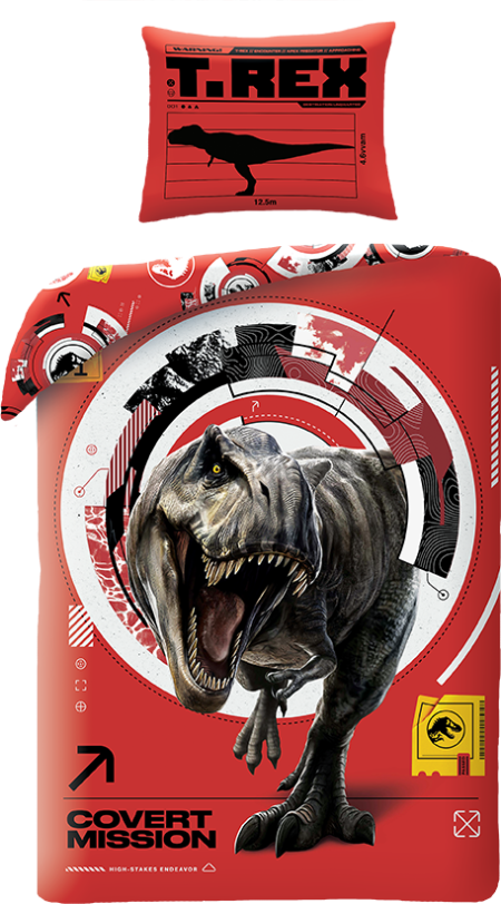 Jurassic World Dekbedovertrek rood 140 x 200 cm - polyester- 70 x 90 cm pre order