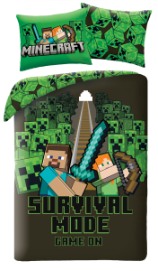 Minecraft Dekbedovertrek survival - 140 x 200 cm - 70 x 90 cm -  Polyester