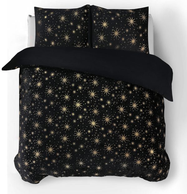 Sleeptime Glamour Flanel Stars Foil Zwart 140 x 200/220 cm - Afbeelding 2