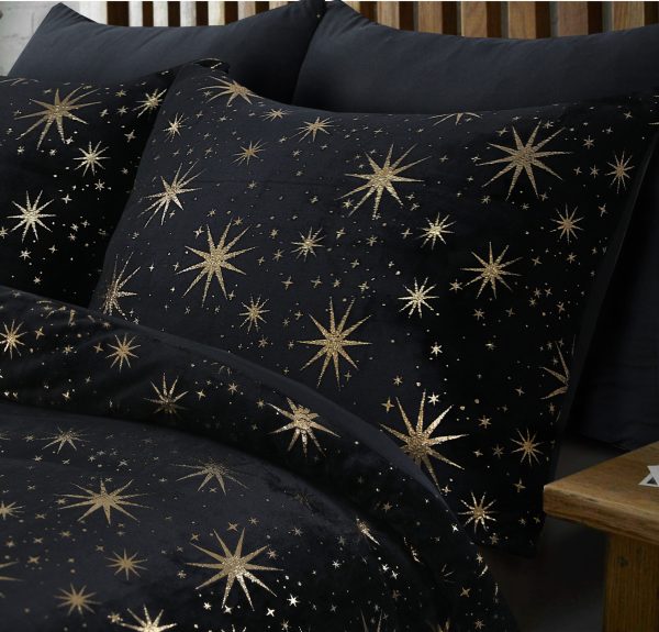 Sleeptime Glamour Flanel Stars Foil Zwart 140 x 200/220 cm - Afbeelding 3