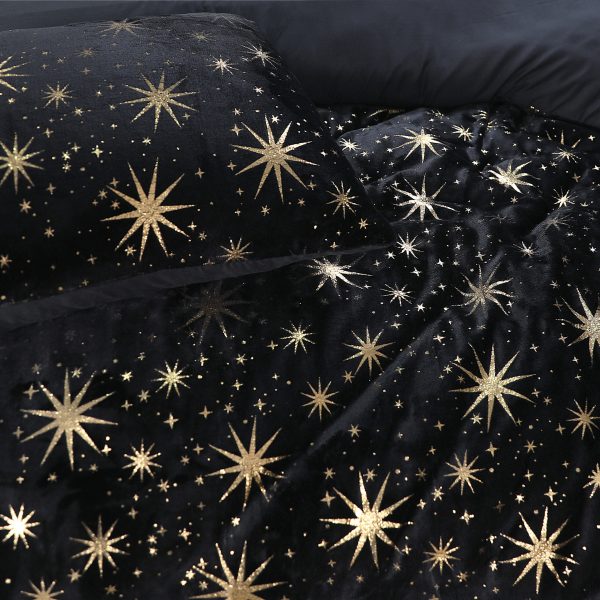 Sleeptime Glamour Flanel Stars Foil Zwart 140 x 200/220 cm - Afbeelding 5