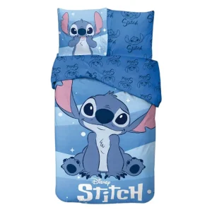 Stitch Dekbedovertrek stars blauw 140 x 200 cm - 65 x 65 cm