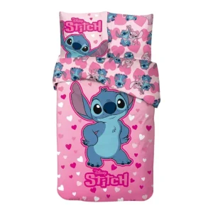 Stitch Dekbedovertrek Roze 140 x 200 cm - 65 x 65 cm