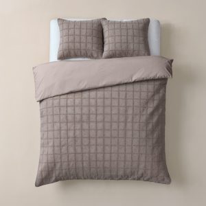 Sleeptime Faux Fur Check Taupe 240x200/220 cm