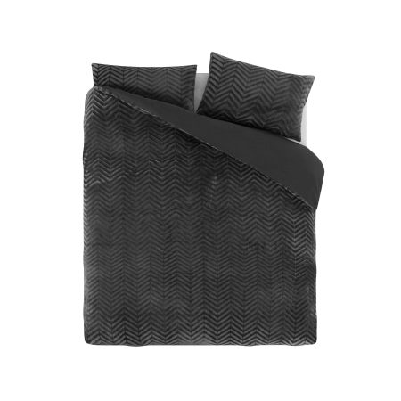 Sleeptime Chevron Teddy Antraciet 240 x 200/220 cm