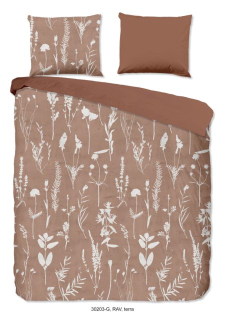 Good Morning Dekbedovertrek "bloemen" - Terra - (240x200/220 cm) - Katoen