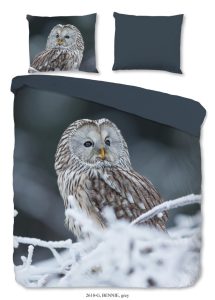 Good Morning Dekbedovertrek "uil" - Grijs - (140x200/220 cm) - Katoen