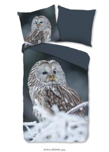 Good Morning Dekbedovertrek "uil" - Grijs - (155x220 cm) - Katoen