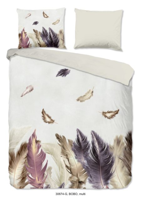 Good Morning Dekbedovertrek "veren" - Multi - (240x200/220 cm) - Katoen