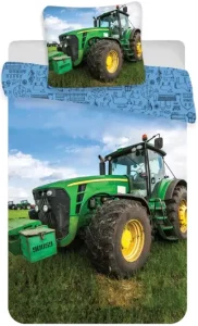Good Morning Kinderdekbedovertrek Tractor Field - Groen - 140x200 cm - Katoen