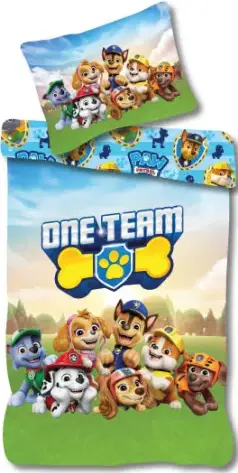 Paw Patrol dekbedovertrek One Team 140 x 200 cm - 70 x 90 cm Katoen