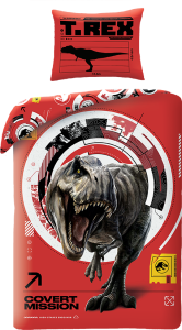 Jurassic World Dekbedovertrek rood 140 x 200 cm - polyester- 70 x 90 cm