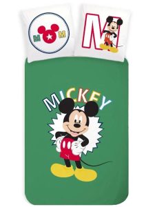 Mickey Mouse Peuterdekbedovertrek Groen  - 100 x 135 cm - Katoen
