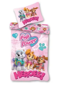 Paw Patrol Pup Power peuterdekbedovertrek - roze - 100 x 135 cm