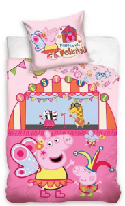 Peppa Pig Dekbedovertrek 3 pigs 140 x 200 cm roze