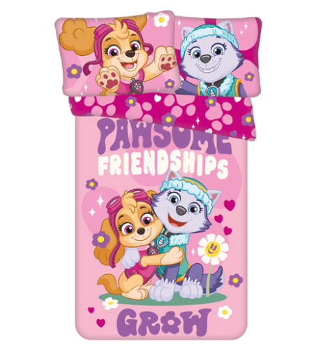 Paw Patrol Pawsome peuterdekbedovertrek - roze - 100 x 135 cm