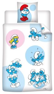 Dekbedovertrek smurfen katoen 140 x 200 cm 63x63cm