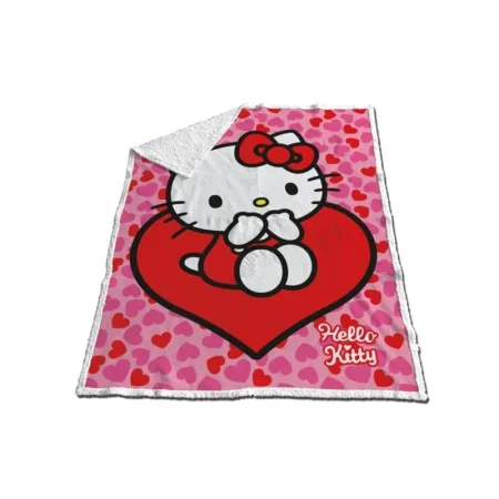 Hello Kitty hartjes fleece plaid 120 x 150 cm - polyester