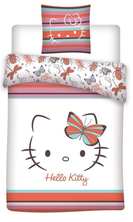 Hello Kitty Dekbedovertrek butterfly 140 X 200 cm - 65 x 65 cm - polykatoen