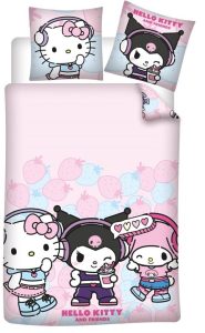 Hello Kitty Dekbedovertrek Kuromi 140 X 200 cm - 65 x 65 cm - polykatoen