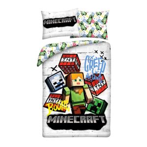 Minecraft Dekbedovertrek TNT - 140 x 200 cm - 70 x 90 cm -  Polyester