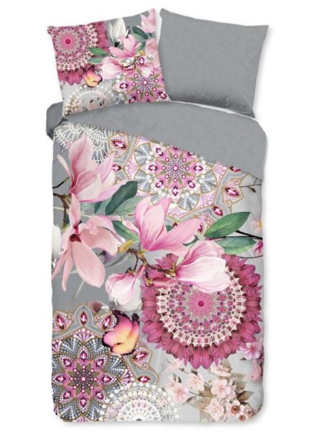 HIP Dekbedovertrek "mandala's en magnolia bloemen" - Multi - (200x200 cm) - Katoen Flanel