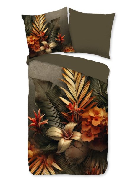 Good Morning Dekbedovertrek "bloemen en bladeren " - Multi - (155x220 cm) - Katoen