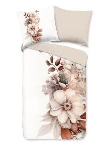 Good Morning Dekbedovertrek "bloemen/ rustig" - Ecru - (155x220 cm) - Katoen