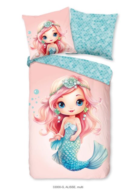 Good Morning Kinderdekbedovertrek "zeemeermin" - Multi - (135x200 cm) - Katoen