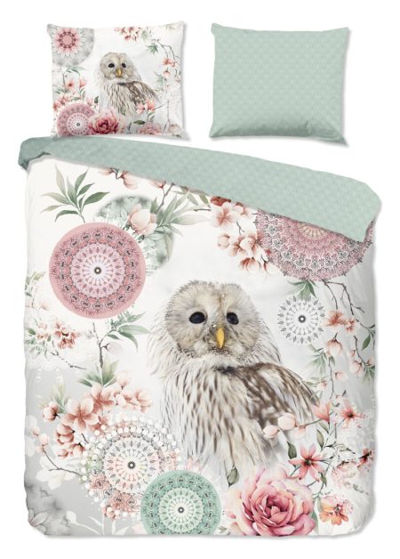 HIP Dekbedovertrek "mandalas & uil" - Wit - (240x200/220 cm) - Katoen Flanel