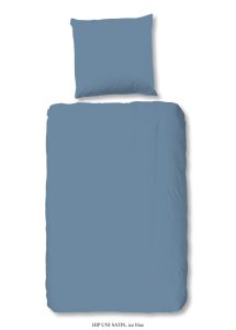 HIP Dekbedovertrek "uni dessin" - Blauw - (135x200 cm) - Katoen Satijn