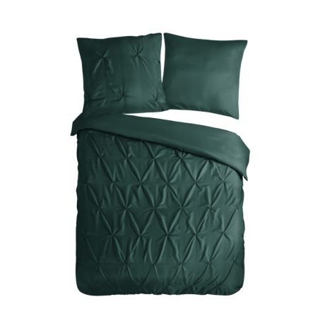 Pure Dekbedovertrek "luxe stiksel plooien" - Groen - (135x200 cm) - Microfiber