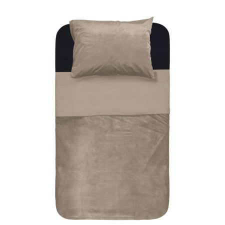 Sleeptime Velvet Piping Taupe / Grijs 140 x 220 cm