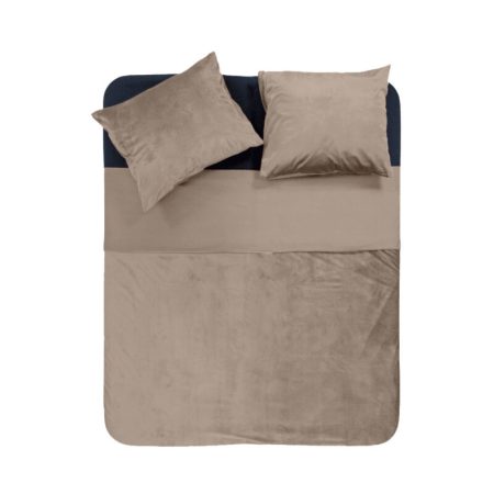 Sleeptime Velvet Piping Taupe / Grijs 200 x 220 cm