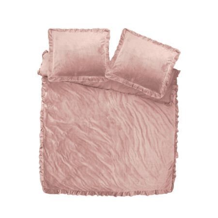 Sleeptime Velvet Ruffles Oud Roze 140 x 220 cm