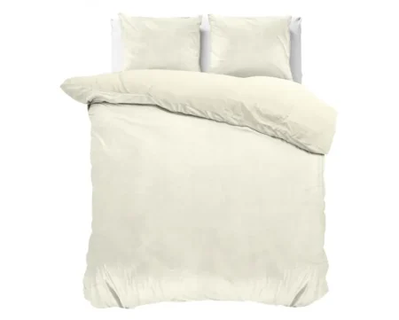 Sleeptime Velvet Uni Dekbedovertrek Creme 140 x 220 cm