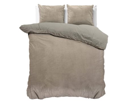 Sleeptime Velvet uni Taupe/Grijs 200 x 200/220 cm