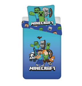 Minecraft Dekbedovertrek blauw  - 140 x 200 cm - 70 x 90 cm -  Polyester - pre orer