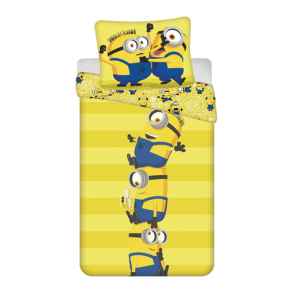 Minions opgestapeld Dekbedovertrek 140 x 200 cm - polyester - 70 x 90 cm- pre order