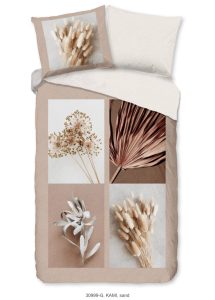Good Morning Dekbedovertrek "droog bloemen" - Zand - (140x200/220 cm) - Katoen
