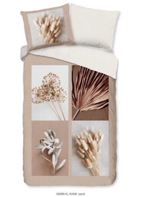 Good Morning Dekbedovertrek "droog bloemen" - Zand - (140x200/220 cm) - Katoen