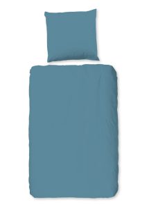 Good Morning Dekbedovertrek "uni dessin" - Blauw - (135x200 cm) - Katoen