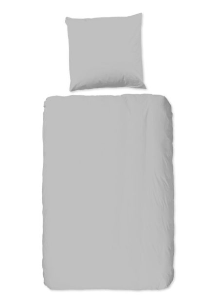 Good Morning Dekbedovertrek "uni dessin" - Grijs - (135x200 cm) - Katoen