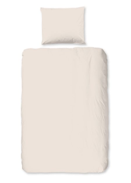 Good Morning Dekbedovertrek "uni dessin" - Zand - (140x200/220 cm) - Katoen